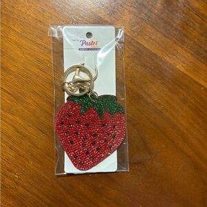 🔴Strawberry Keychain with Rhinestones